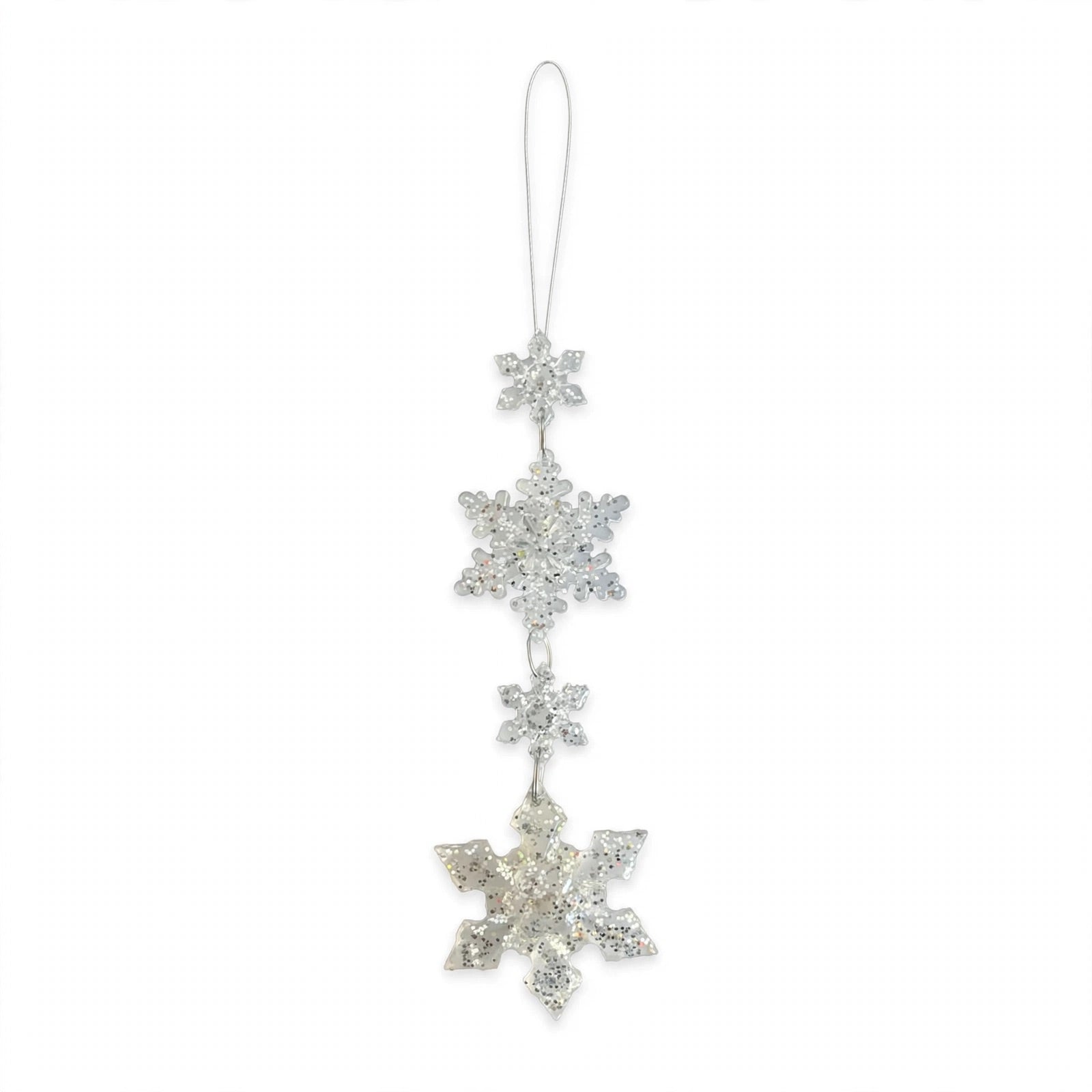 Ciondolo con 4 Stelle, Decorazione Albero di Natale Elegante, colore Argento – decorazioni per albero di Natale Merry Worlds, foto 2